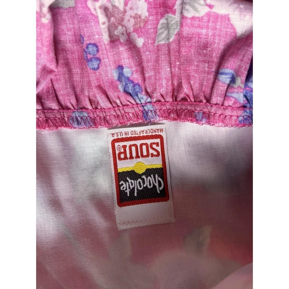 Vintage Chocolate Soup Pink Floral Round Lace Collar Shortalls Romper‎ Outfit 10